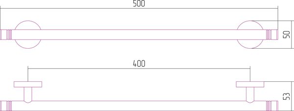 Держатель полотенец КАНЬОН одинарный (L 500)