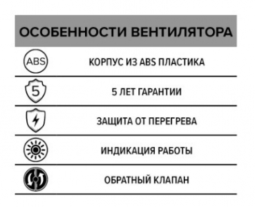 Вентилятор накладной ERA ERA 6C d150 с обратным клапаном